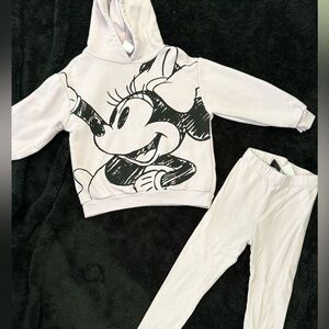 Zara Minnie Mouse Hoodie and Leggings Set light purple